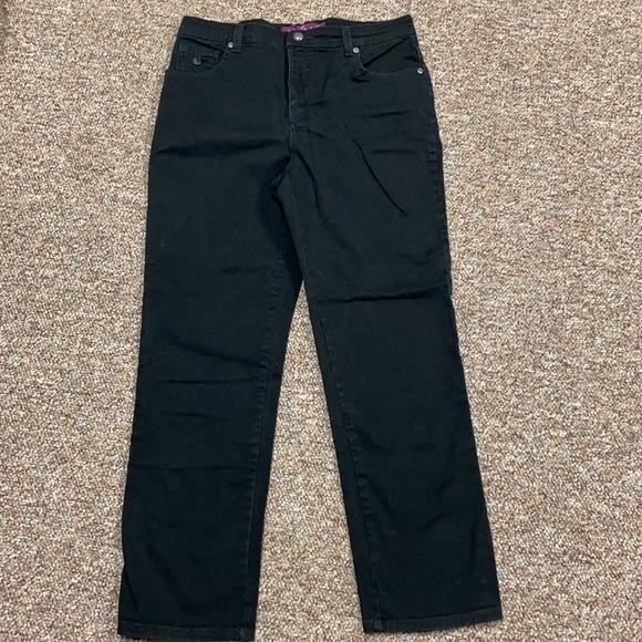 Gloria Vanderbilt vintage black high waste jeans size 12P - Picture 2 of 10